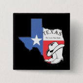 Texas: Vlag en Silhouette van Texas Vierkante Button 5,1 Cm (Voorkant)