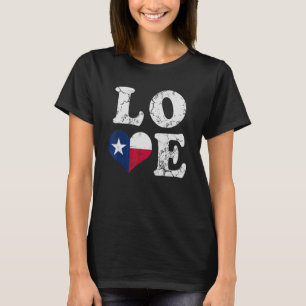 Texas Vlag Hart Liefde Thuis Familie Texaan T-shirt