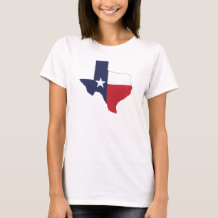 Texas Vlag Kaart Dames Wit T-shirt