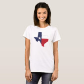 Texas Vlag Kaart Dames Wit T-shirt (Voorkant volledig)