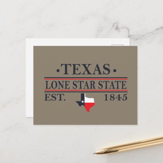 Texas vlag kaart de eenzame ster staat (Voorkant / Achterkant in situ)