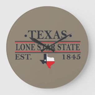 Texas vlag kaart de eenzame ster staat grote klok