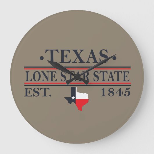 Texas vlag kaart de eenzame ster staat grote klok (Voorkant)