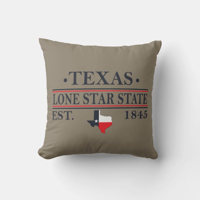 Texas vlag kaart de eenzame ster staat kussen (Voorkant)