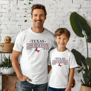 Texas vlag kaart de eenzame ster staat t-shirt