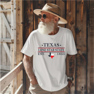 Texas vlag kaart de eenzame ster staat t-shirt