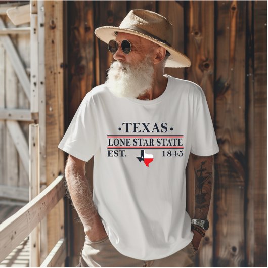 Texas vlag kaart de eenzame ster staat t-shirt