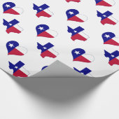 Texas vlag kaart met hart cadeaupapier (Hoek)