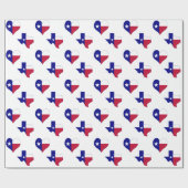 Texas vlag kaart met hart cadeaupapier (Vlak)