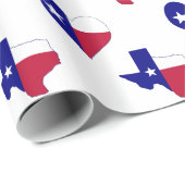 Texas vlag kaart met hart cadeaupapier (Rol Hoek)