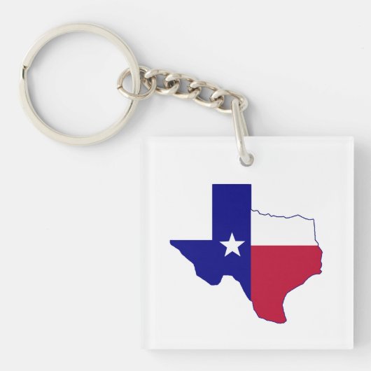 Texas Vlag Kaart Sleutelhanger (voorkant)