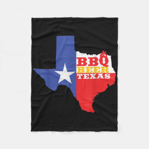 Texas Vlag Kaart Zomer Barbecue Grappig Bier BBQ L Fleece Deken
