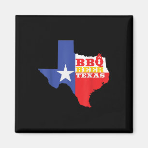 Texas Vlag Kaart Zomer Barbecue Grappig Bier BBQ L Magneet
