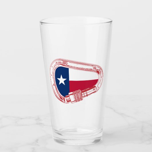 Texas Vlag Klimmen Carabiner Glas (Voorkant)