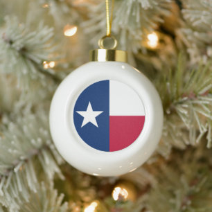 Texas Vlag: Longhorns, De Texaanse Lone Star Staat Keramische Bal Ornament