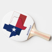 TEXAS-VLAG & MAP op maat Tafeltennisbatje (Zijkant)