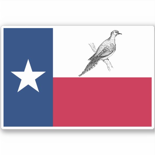 Texas Vlag Met Duif Sticker (Voorkant)