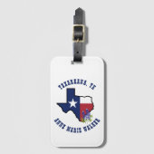 Texas Vlag met State Flower Bluebonnet Custom Bagagelabel (Voorkant (verticaal))