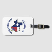 Texas Vlag met State Flower Bluebonnet Custom Bagagelabel (Voorkant (horizontaal))