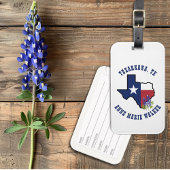 Texas Vlag met State Flower Bluebonnet Custom Bagagelabel