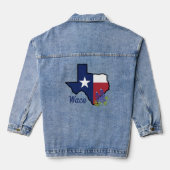 Texas Vlag met State Flower Bluebonnet Custom Denim Jacket (Achterkant)