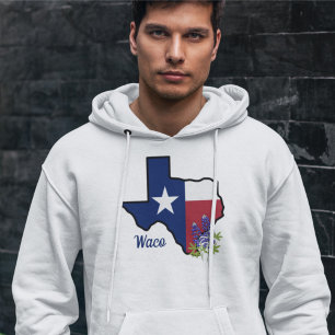 Texas Vlag met State Flower Bluebonnet Custom Hoodie