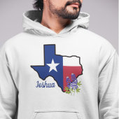 Texas Vlag met State Flower Bluebonnet Custom Hoodie