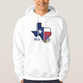 Texas Vlag met State Flower Bluebonnet Custom Hoodie (Voorkant)