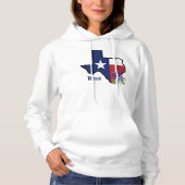 Texas Vlag met State Flower Bluebonnet Custom Hoodie (Voorkant)