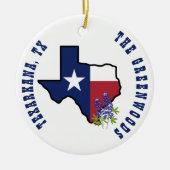 Texas Vlag met State Flower Bluebonnet Custom Keramisch Ornament (Voorkant)