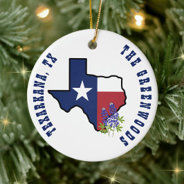 Texas Vlag met State Flower Bluebonnet Custom Keramisch Ornament