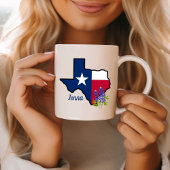 Texas Vlag met State Flower Bluebonnet Custom Koffiemok