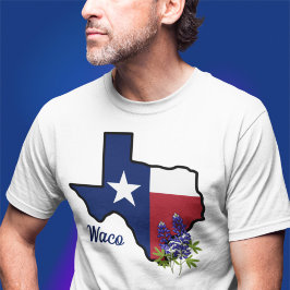 Texas Vlag met State Flower Bluebonnet Custom T-shirt