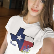 Texas Vlag met State Flower Bluebonnet Custom