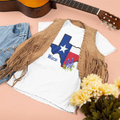 Texas Vlag met State Flower Bluebonnet Custom T-shirt