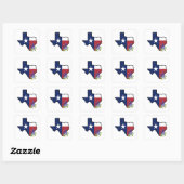 Texas Vlag met State Flower Bluebonnet Vierkante Sticker (Vel)