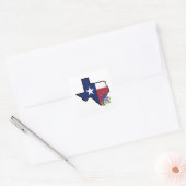 Texas Vlag met State Flower Bluebonnet Vierkante Sticker (Envelop)