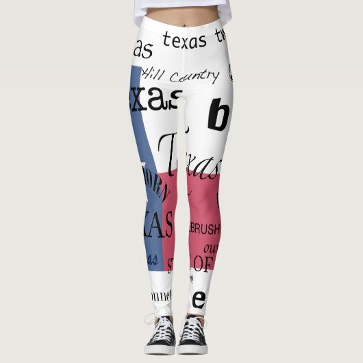 Texas-vlag met tekstontwerp leggings (Voorkant)