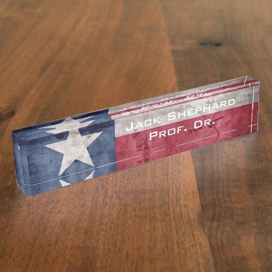 Texas-vlag Naambordje (Zijkant)