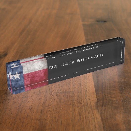 Texas-vlag Naambordje (Zijkant)