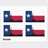 Texas vlag olie booreiland rechthoekige sticker (Vel)