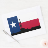 Texas vlag olie booreiland rechthoekige sticker (Envelop)
