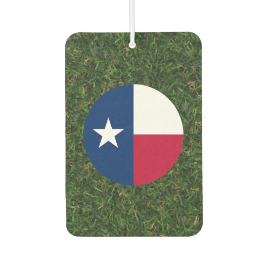 Texas Vlag op gras Luchtverfrisser (Voorkant)