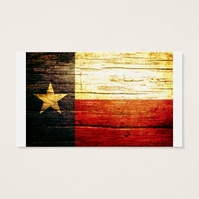 Texas vlag oud hout visitekaartje (Achterkant)