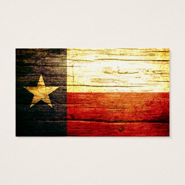 Texas vlag oud hout visitekaartjes (Achterkant)