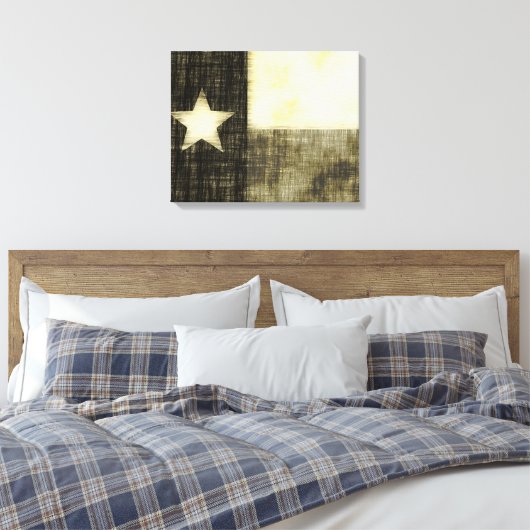 TEXAS VLAG OUDE TEKENING CANVAS AFDRUK (Insitu (Slaapkamer))