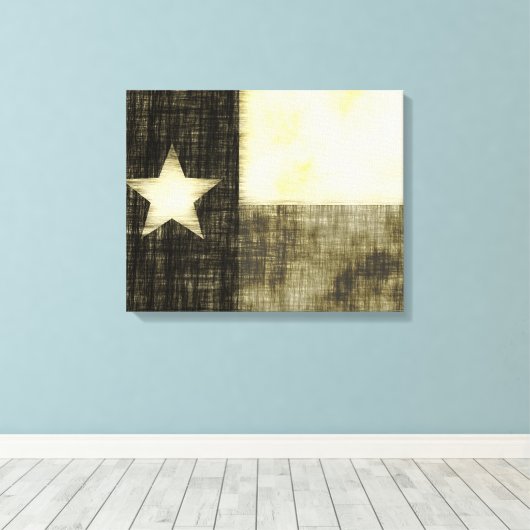 TEXAS VLAG OUDE TEKENING CANVAS AFDRUK (Insitu (Houten vloer))
