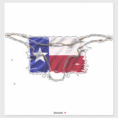 Texas Vlag Prikkeldraad Long Horn Stier Sticker (Vel)