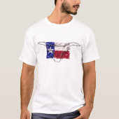 Texas vlag, prikkeldraad schedel, t-shirt (Voorkant)