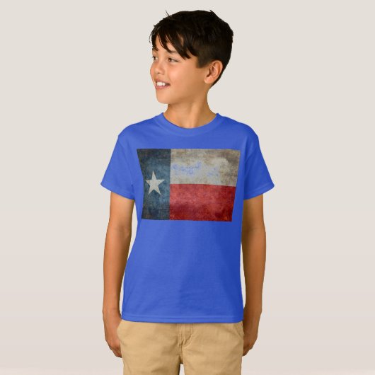 Texas vlag  retro stijl t-shirt (Voorkant volledig)